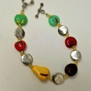 Glass Fruit Bracelet Toggle Clasp handmade