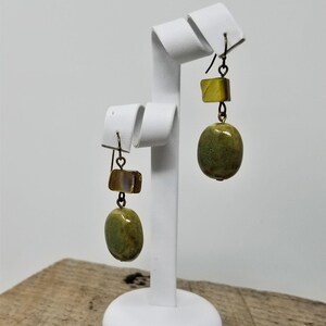 Turquoise Porcelain & MOP Pierced Earrings
