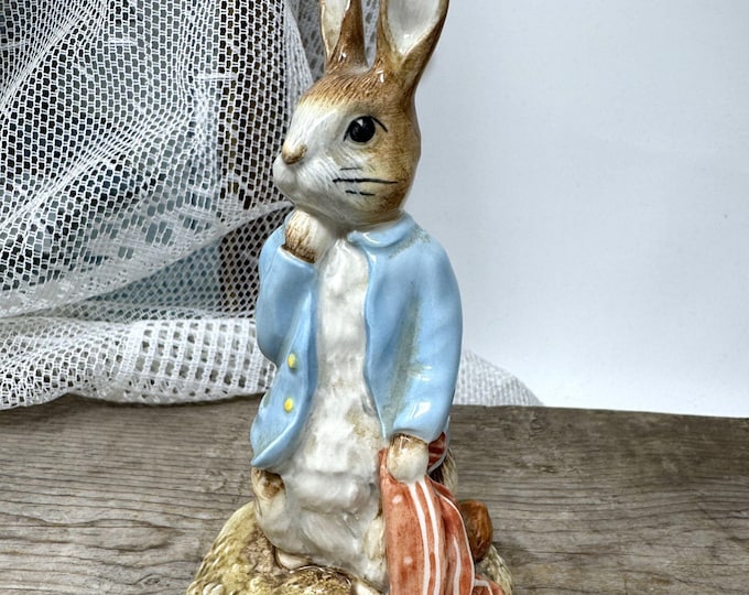 Beatrix Potter Peter Rabbit Figurine by Beswick Blue Coat Red ...