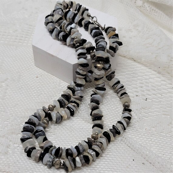Genuine Stone Chip Necklace 36" long Gem