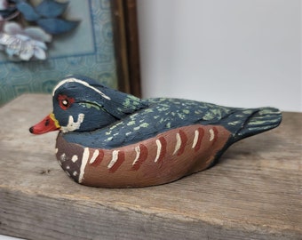 Vintage Hand Painted Duck Figurine