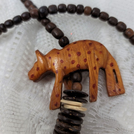 Carved Wood Animal Necklace Unique 30" Long - image 5