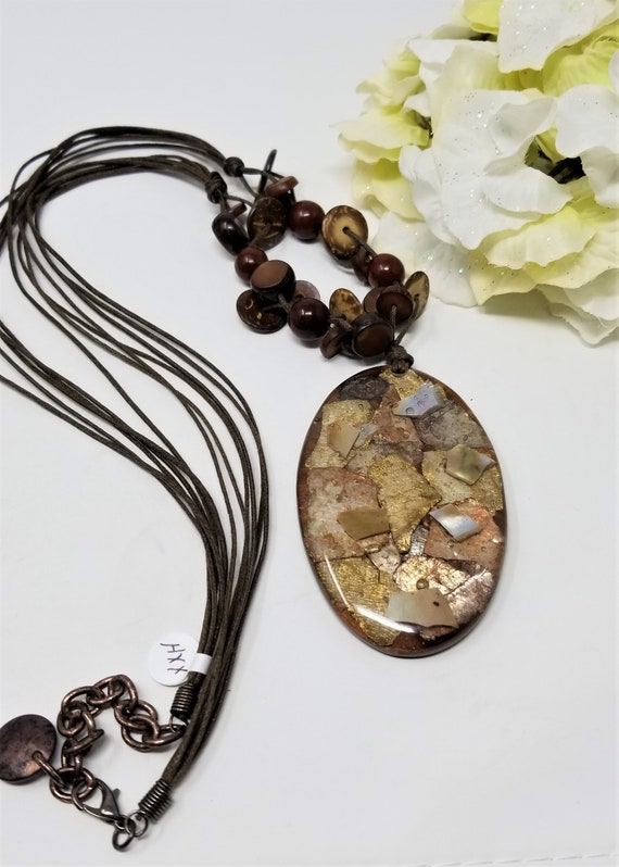 Spectacular Large Pendant-Necklace with MOP - image 5
