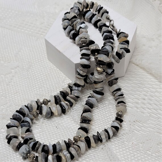 Genuine Stone Chip Necklace 36" long Gem