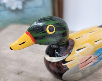 Small Hand Painted Vintage Duck Figurine