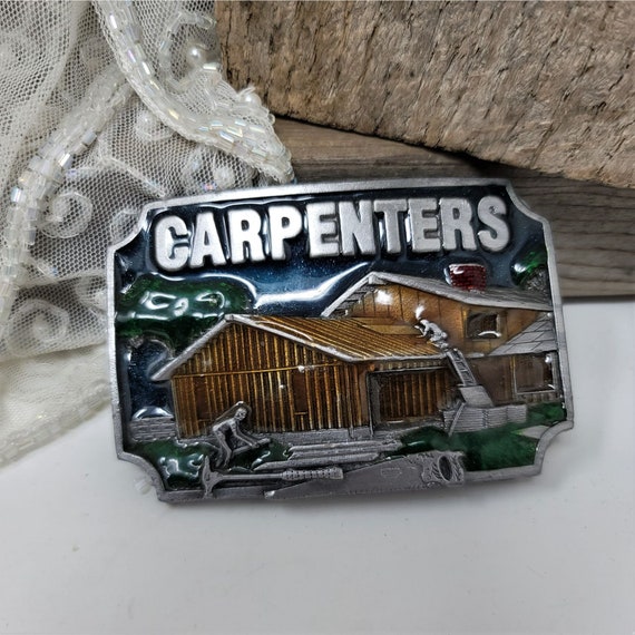 Carpenters Belt Buckle 1988 Vintage Siskiyou Silver  display picture 1