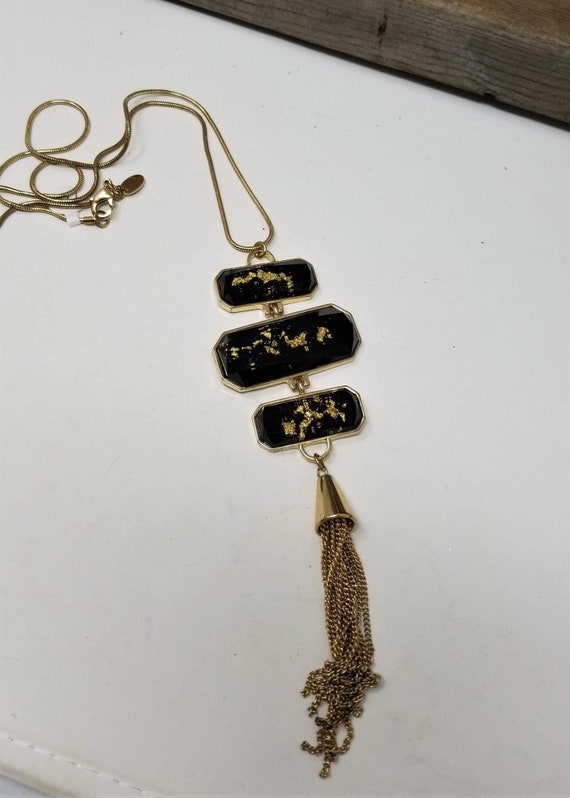 Love this Black and Gold Tassel Necklace