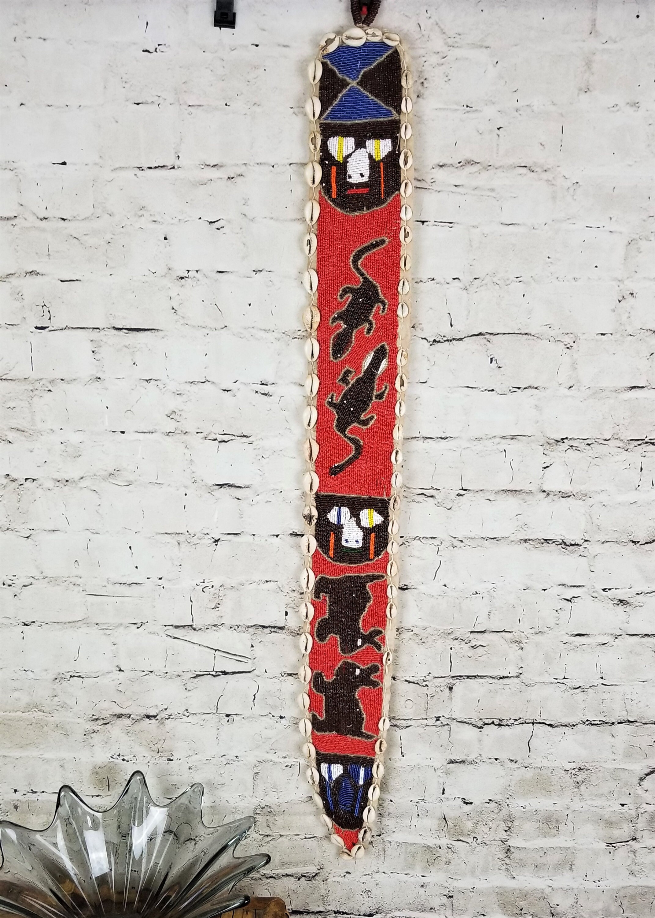 African Yoruba Beaded Cowrie Shell King\
