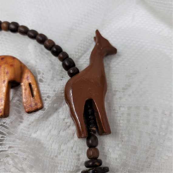 Carved Wood Animal Necklace Unique 30" Long - image 6