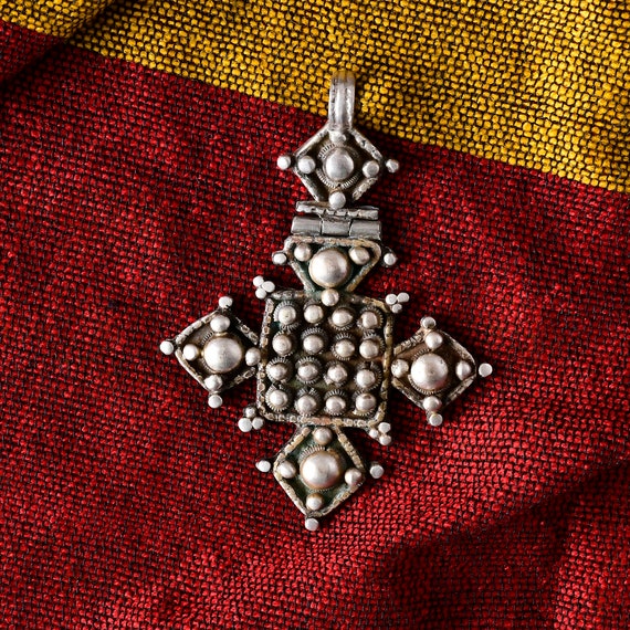 Ethiopian neck cross , African Tribal jewelry , R… - image 1