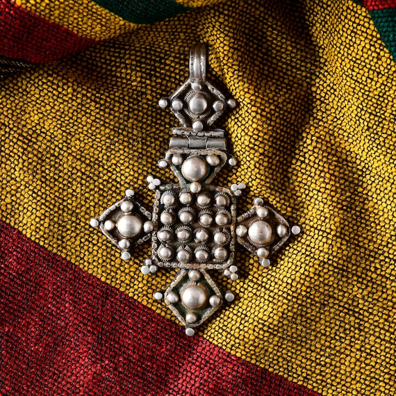 Ethiopian neck cross , African Tribal jewelry , R… - image 2