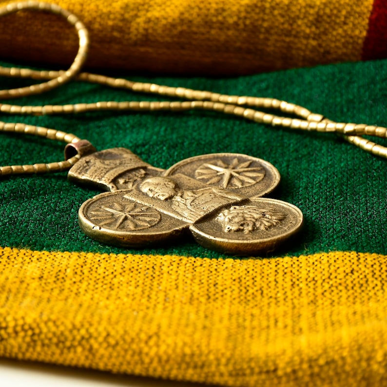 Collier Rasta Pendentif éthiopien Collier Lion de Juda Charme médaille Haile Selassie Corée Rasta collier homme 41 image 8