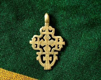 Ethiopian Cross - Orthodox neck cross pendant Rasta cross bead 99z4