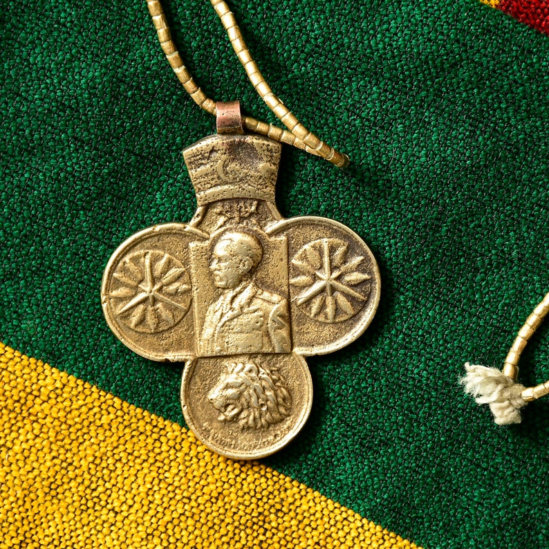 Collier Rasta Pendentif éthiopien Collier Lion de Juda Charme médaille Haile Selassie Corée Rasta collier homme 41 image 9