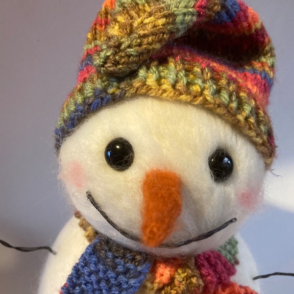 Needle Felted Snowman, Snowman Decoration, Christmas Decoration, Winter Decoration, Festive Decoration, Snowman, Needle Felted Gift