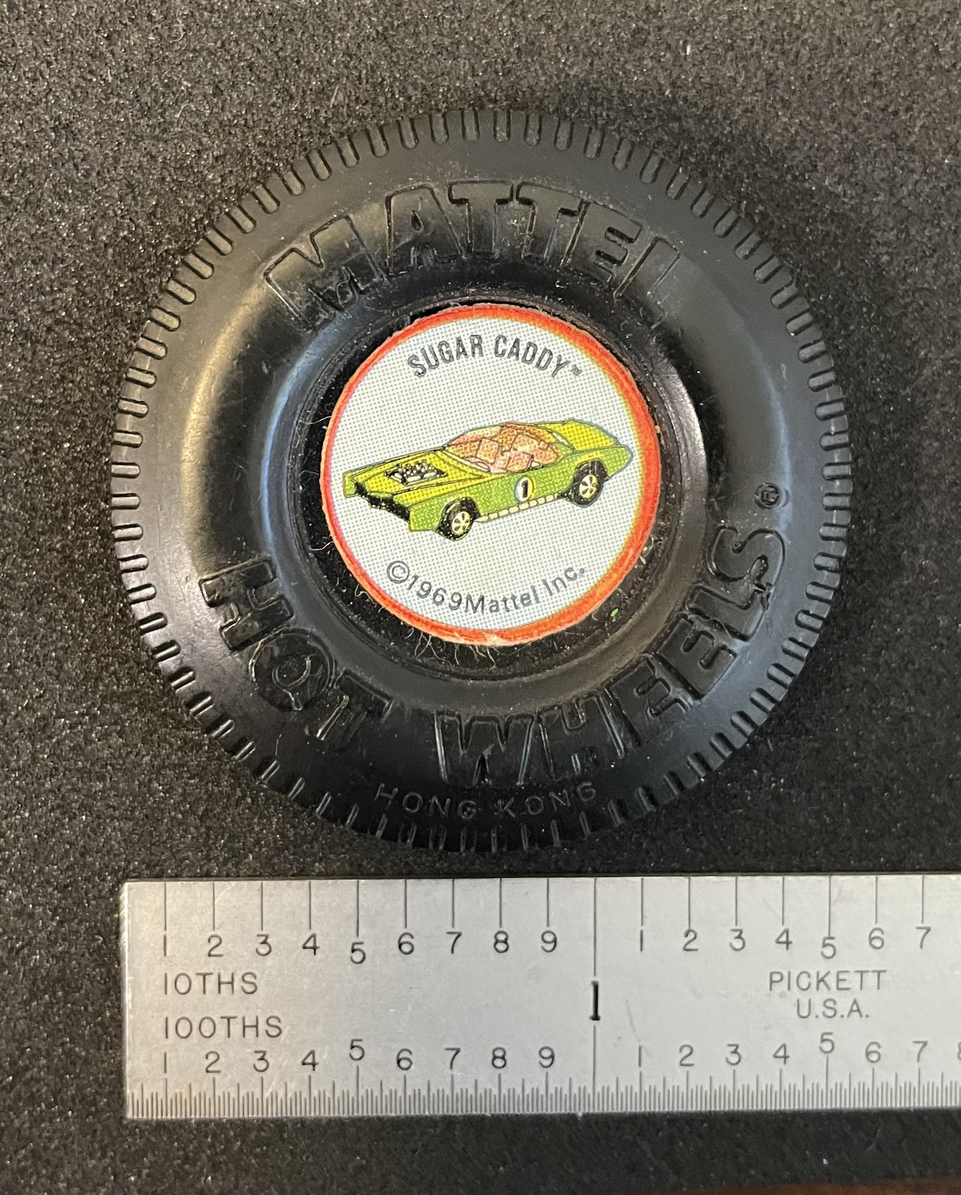 Very Rare Vintage 1969 Mattel Hot Wheels Sugar Caddy Plastic Badge Super Rare