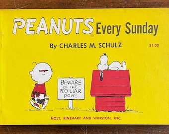 Vintage 1961 Peanuts Every Sunday Erste Ausgabe. Dieses Buch ist wunderschön, nur sehr wenige erkennbare Markierungen auf dem vorderen Einband.
