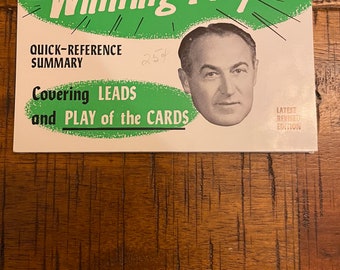 Vintage 1950’s Goren’s Winning Play, covering leads and play of the cards brochure