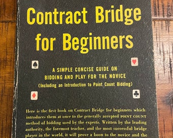 Vintage 1953 Contract Bridge for Beginners – used, curled and browned but no writing or bent pages