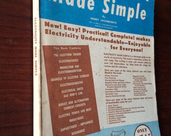 Fabulous Vintage “Electricity Made Simple” paperback book copyright 1959 by Henry Jacobowitz