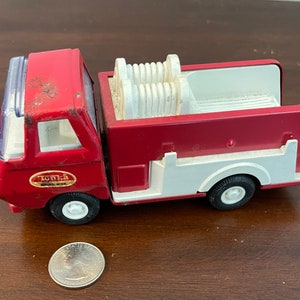Vintage 1970’s Tiny Tonka fire truck 6” in pressed steel