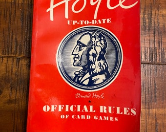 Vintage 1959 Hoyle Up-to-date The Official Rules of Card Games– used, curled and browned but unmarred and no writing or bent pages