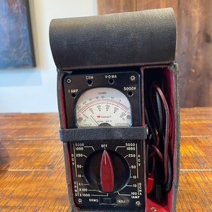 Beautiful 1960’s Triplett 666R Multimeter in original box, has AGH Electrical etched on sides - untested