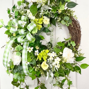 Spring floral wreath, Peony floral wreath