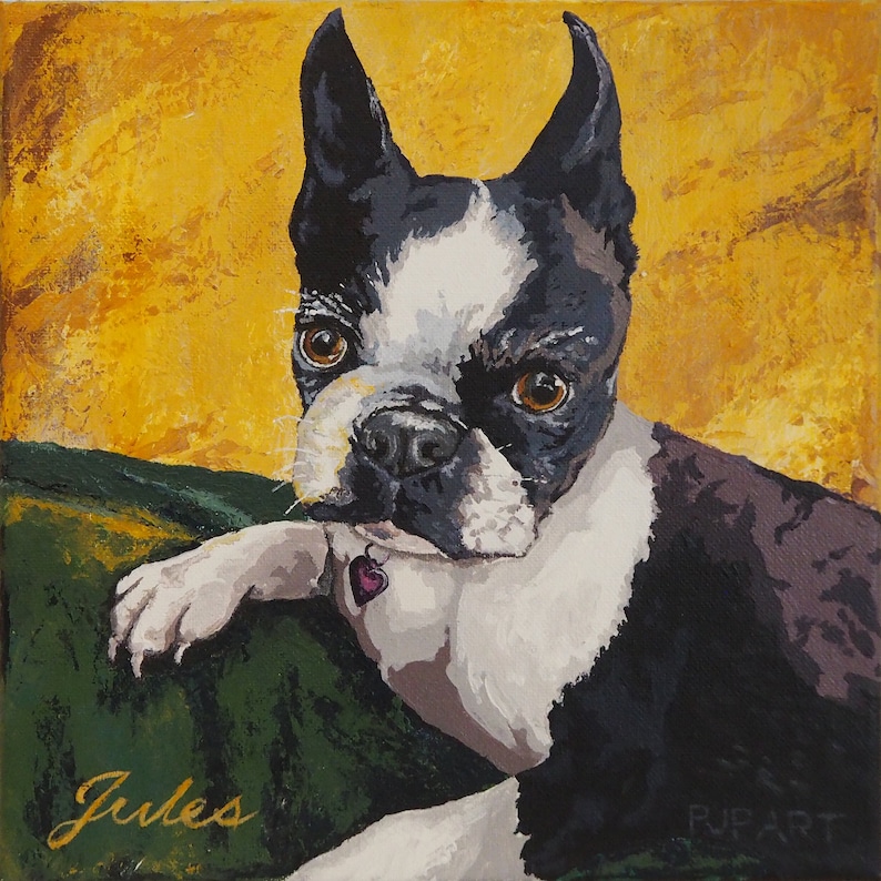 acrylic on canvas based on your photo 10 x 10 Custom painting of your pet 1 pet only.