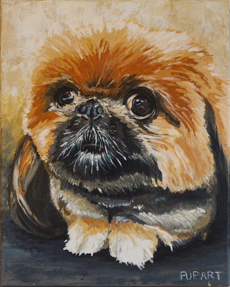acrylic on canvas based on your photo 10 x 10 Custom painting of your pet 1 pet only.