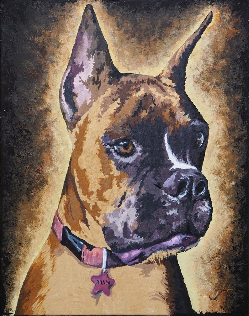 acrylic on canvas based on your photo 10 x 10 Custom painting of your pet 1 pet only.