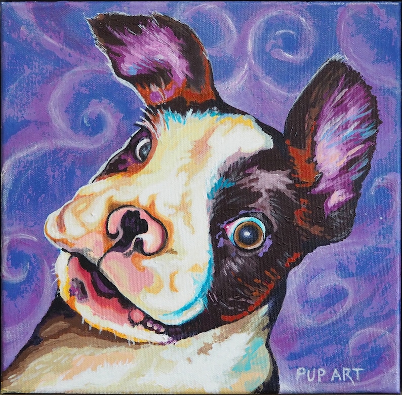 acrylic on canvas based on your photo 10 x 10 Custom painting of your pet 1 pet only.