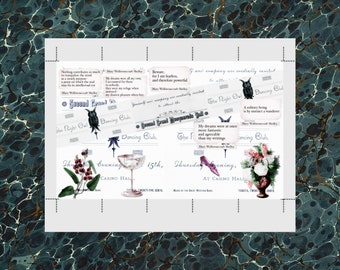 Mary Wollstonecraft Shelley Digital Bookmarks Featuring Mary Shelley Quotes, Plus Card and Envelope Templates