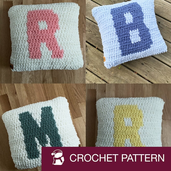Letter Pillow - CROCHET PATTERN - A to Z - Stitchigan