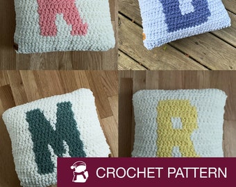 Letter Pillow - CROCHET PATTERN - A to Z - Stitchigan