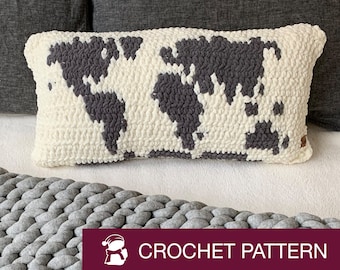 The World Pillow Crochet PATTERN - Stitchigan Pillow Pattern