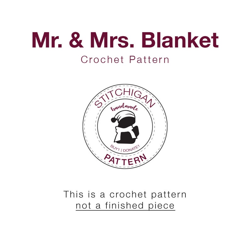 Mr. & Mrs. Blanket CROCHET PATTERN Stitchigan image 5