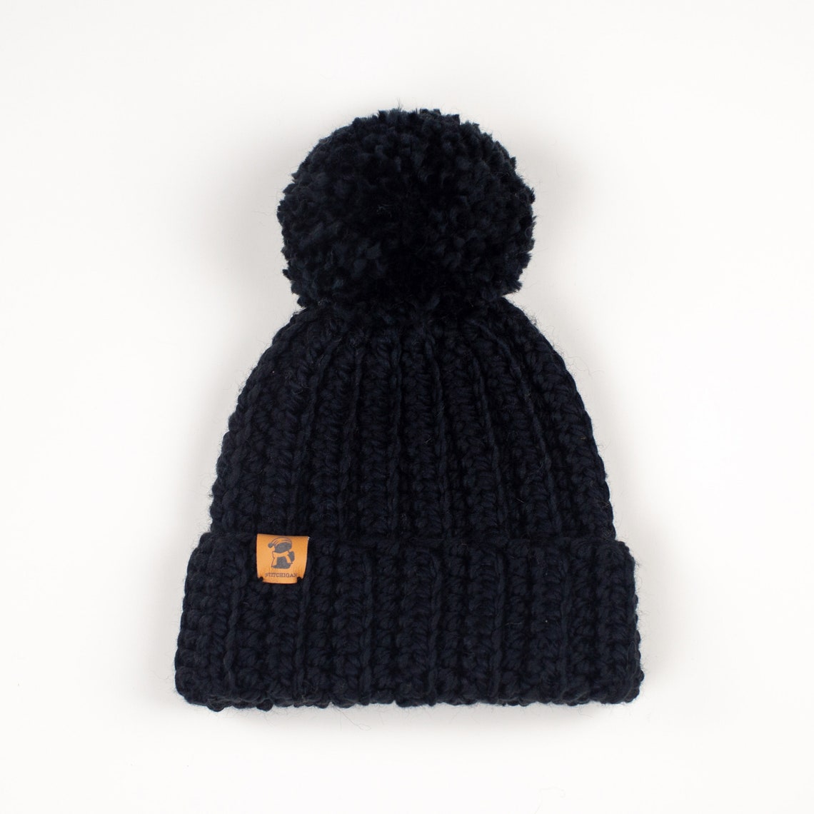 Marquette Beanie Slouchy Winter Hat Black Handmade Etsy UK