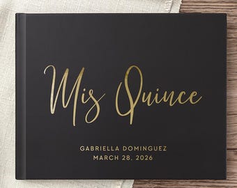 Quinceañera Guest Book, Quince Party Custom Book for Birthday Party, Mis Quince Anos Sign In Book for 15th Celebration, Customize Book