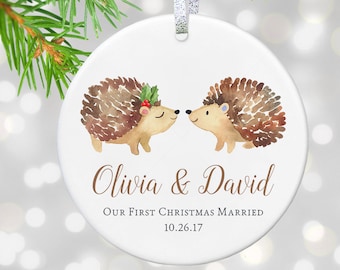 Our First Christmas Ornament Married Personalized Christmas Ornaments Mr and Mrs Gifts for Couple Newlywed Gift Just Married Mr Mrs