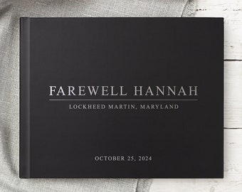 Retirement Guest Book for Leaving Party, Custom Farewell Photo Album Well Wishes Signature Book for Leaving Gift