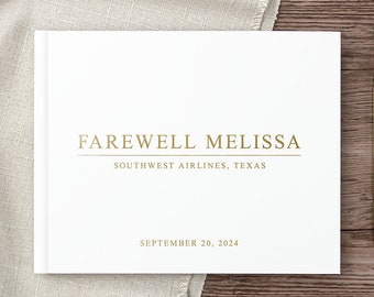 Leaving Guest Book for Leaving Party Gift, Custom Photo Album Well Wishes for Happy Retirement Guestbook