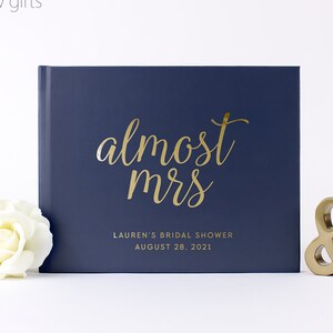 Bridal Shower Guest Book Future Bride Gift Ideas, Navy Blue Wedding Photo Album for Future Mrs Letters to Bride, Colors Available