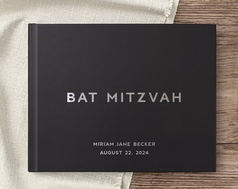 Bat Mitzvah Guest Book Jewish Bat Mitzvah Gift Idea Photo Album for Party, Mazel Tov Custom Sign in Guestbook with Foil