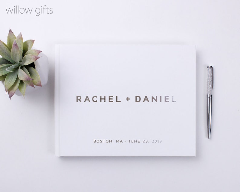 Custom Wedding Guest Book Modern Guestbook Wedding Etsy