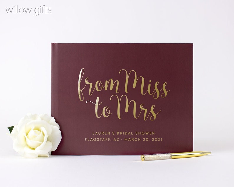 Personalized Bridal Shower Guest Book Gifts for Future Bride Etsy