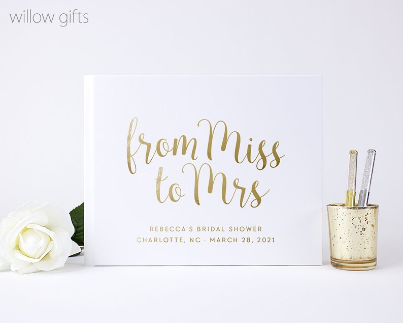 Personalized Bridal Shower Guest Book Gifts for Future Bride Etsy