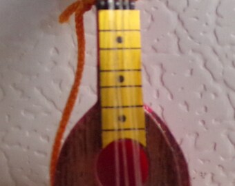 xianshi Collectible Miniature Mandolin Miniature Mandolin Wood for Collection Decoration for Pendant Decoration