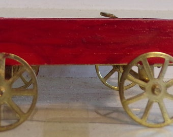2.65/" x 1.5/" Miniature FAIRY GARDEN or DOLLHOUSE Larger Red Wagon NEW NIP ROLLS