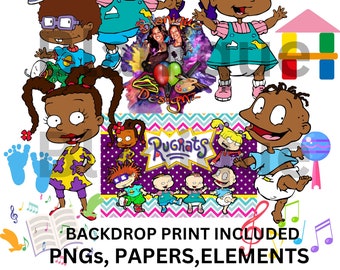 Family Afro Rugrats, Rugrats clipart, Papers, Elements, Rugrats png files, Rugrats baby shower, Birthday, Rugrats Party, Digital Download